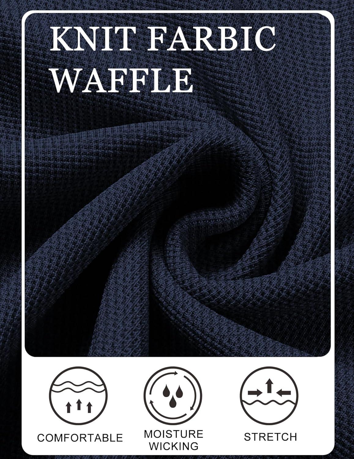 imageCOOFANDY Mens Casual Waffle Shorts Elastic Waist Summer Beach Shorts 7quot Workout Sweat ShortsNavy Blue