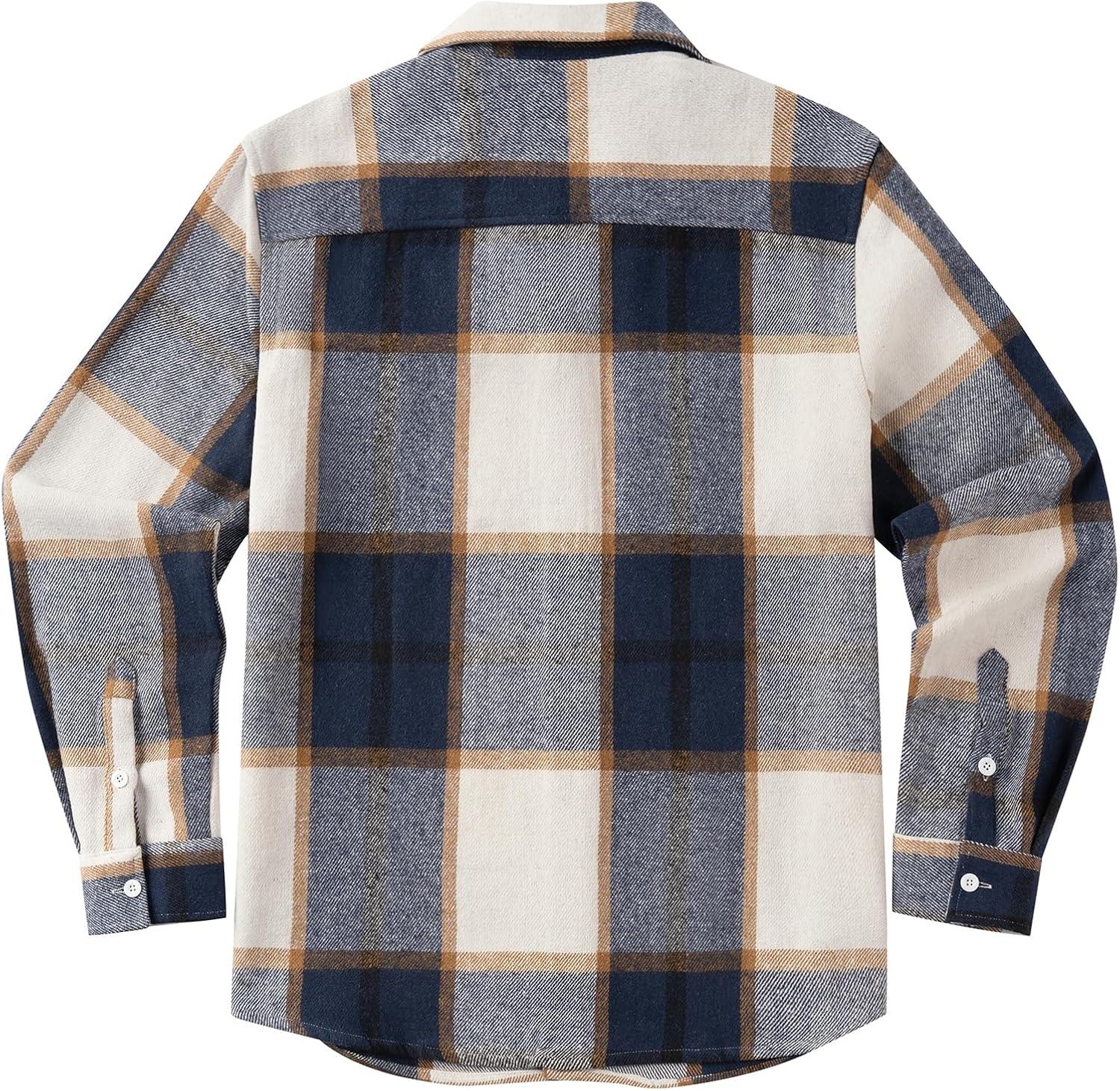 imageCOOFANDY Mens Flannel Shirts Long Sleeve Plaid Shirt Jacket Button Down Shirt with Pockets