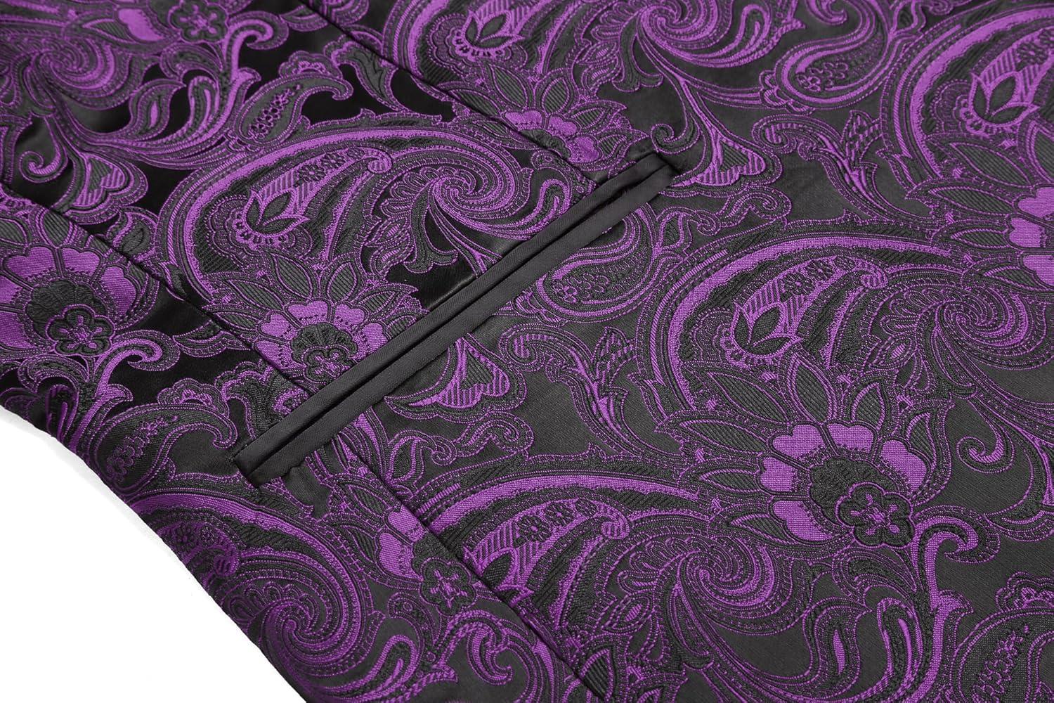 imageCOOFANDY Mens Floral Tuxedo Jacket Luxury Embroidered Wedding Blazer Dress Suit for Party DinnerPurple