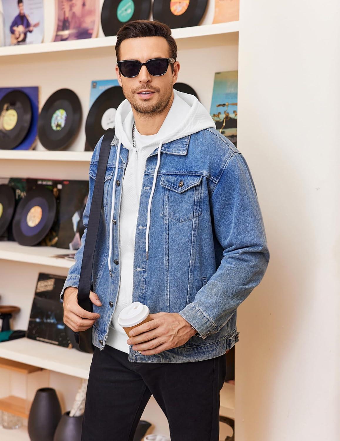 imageCOOFANDY Mens Hooded Sweatshirt Zip Up Casual Knit Hoodies Fashion Drawstring Sweatshirts with PocketsWhite