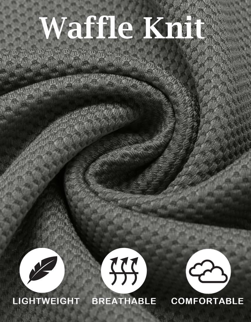 imageCOOFANDY Mens Hooded Sweatshirts Long Sleeve Casual Waffle Knit Pullover Hoodies with Kanga PocketDark Grey