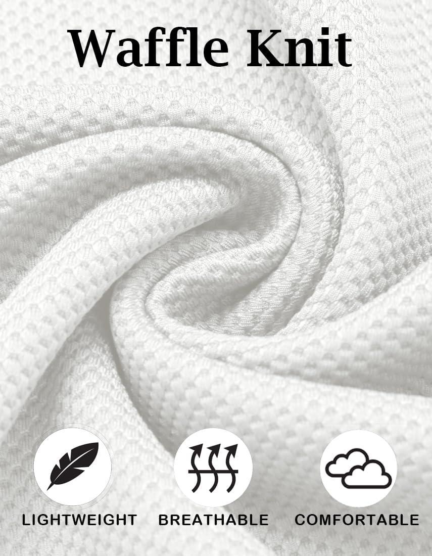 imageCOOFANDY Mens Hooded Sweatshirts Long Sleeve Casual Waffle Knit Pullover Hoodies with Kanga PocketWhite