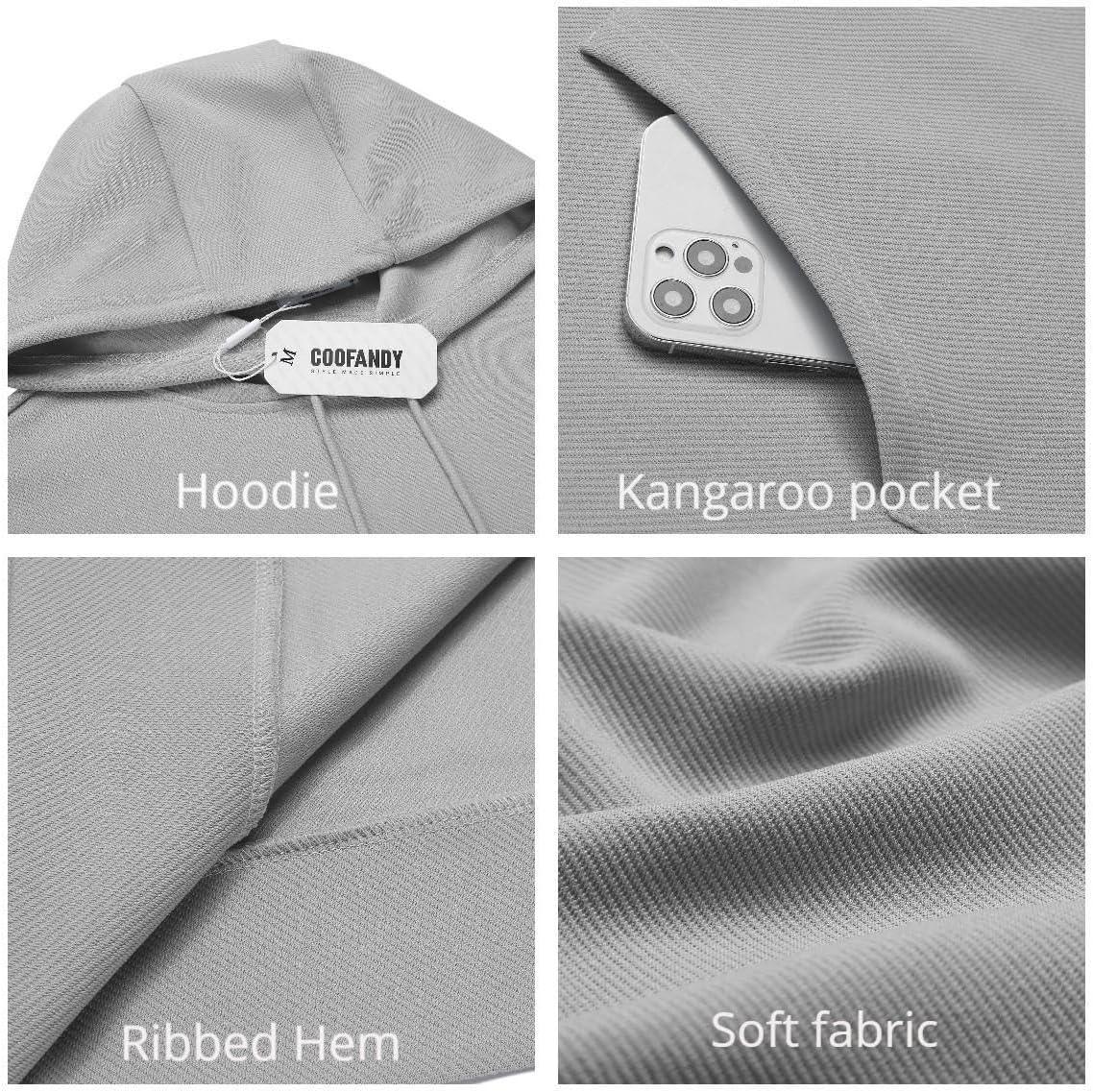 imageCOOFANDY Mens Hoodie Long Sleeve Casual Pullover Hooded Sweatshirt Fashion Drawstring Hoodies with PocketGrey