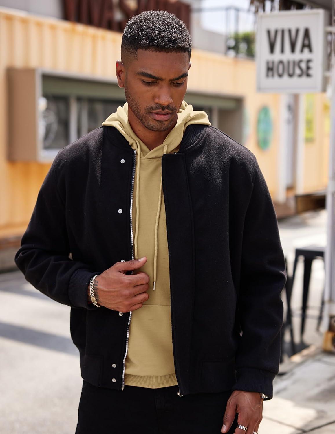 imageCOOFANDY Mens Hoodie Sweatshirts Casual Drawstring Hoodies Fashion Hooded Collar Athletic Pullover with PocketKhaki