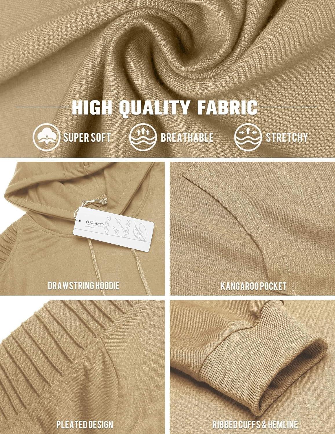 imageCOOFANDY Mens Hoodie Sweatshirts Casual Drawstring Hoodies Fashion Hooded Collar Athletic Pullover with PocketKhaki