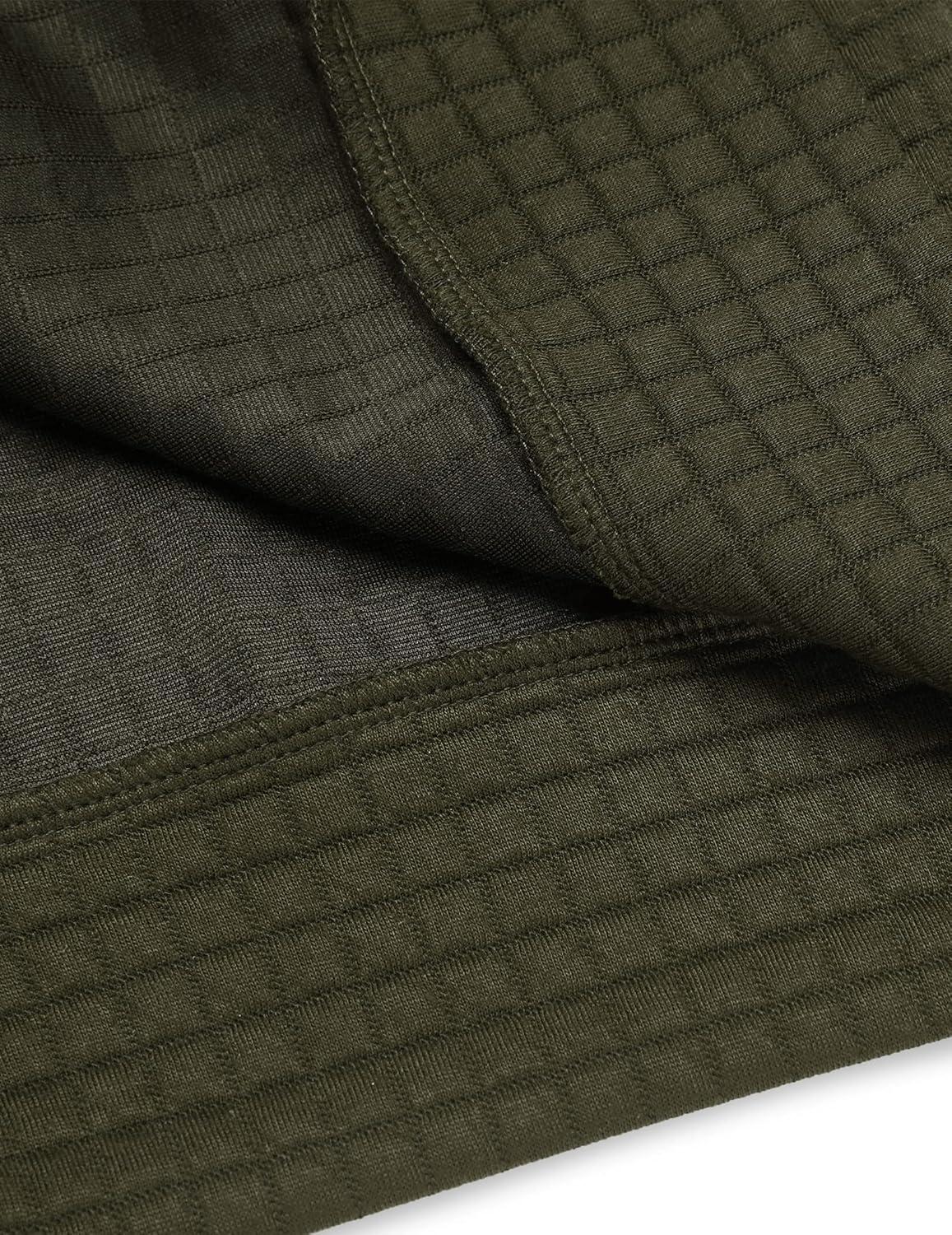 imageCOOFANDY Mens Hoodies Pullover Casaul Long Sleeve Drawstring Waffle Knit Hooded Sweatshirt with Kanga PocketArmy Green