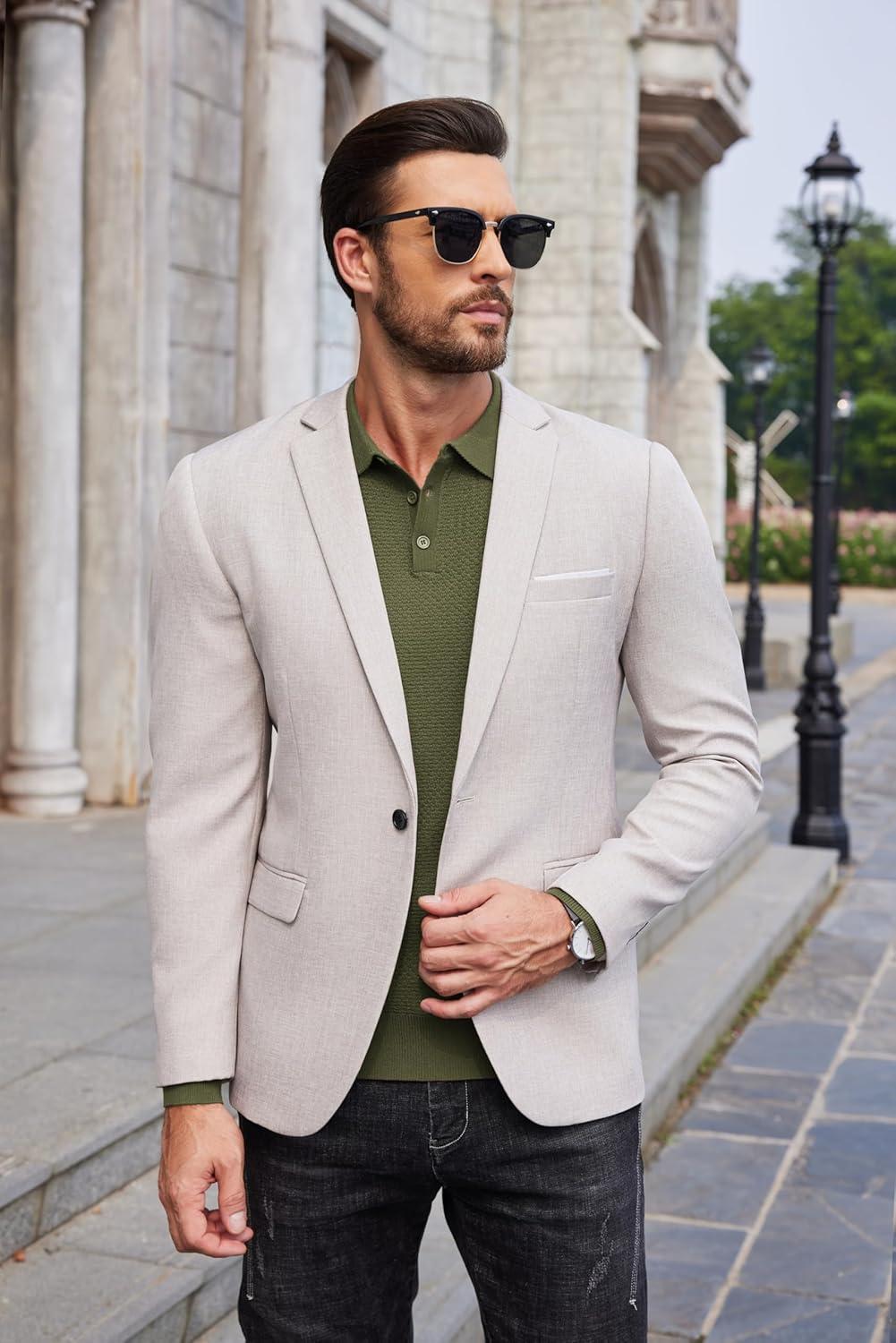 imageCOOFANDY Mens Knit Polo Shirts Long Sleeve Casual Polo Sweaters Shirt Waffle Textured Collared SweaterArmygreen