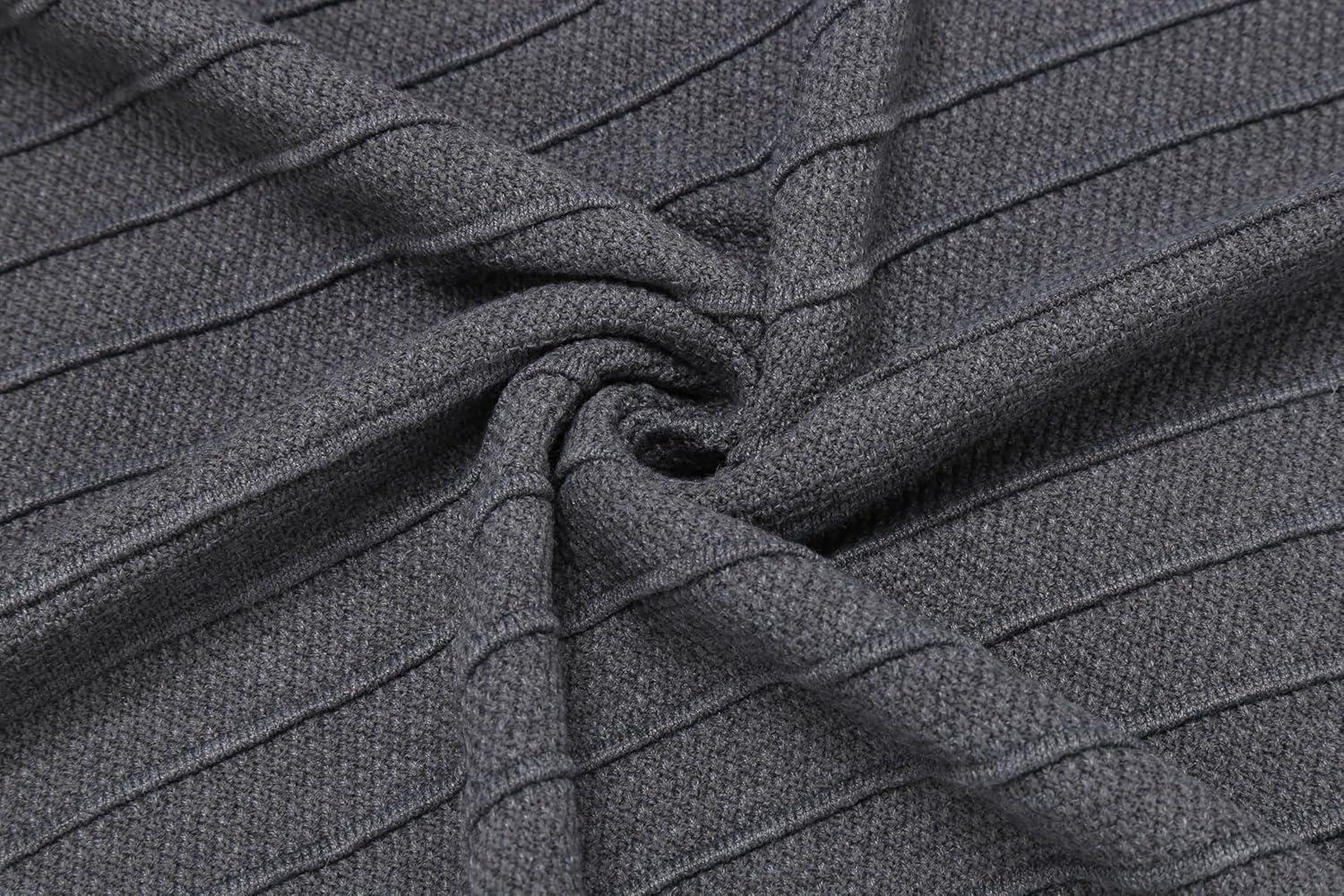 imageCOOFANDY Mens Knit Polo Shirts Long Sleeve Casual Polo Sweaters Shirt Waffle Textured Collared SweaterGray Textured Stripes1