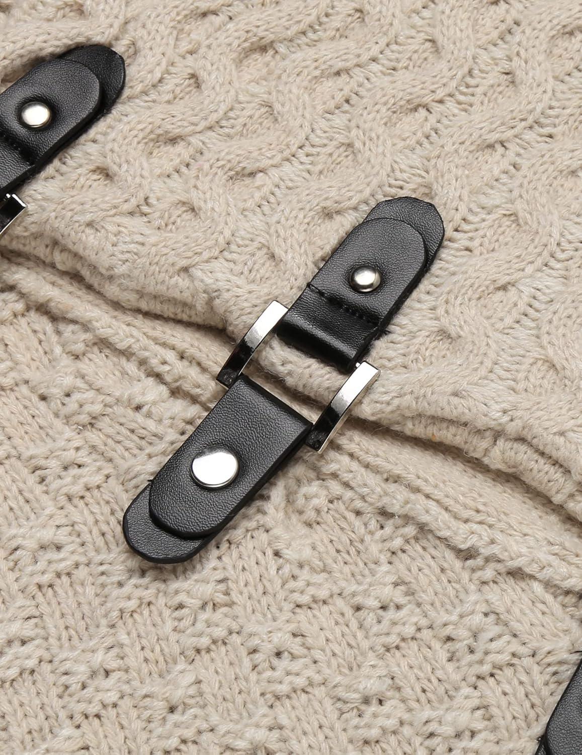 imageCOOFANDY Mens Knitted Hoodies Pullover Casual Long Sleeve Turtleneck SweatersA Apricot