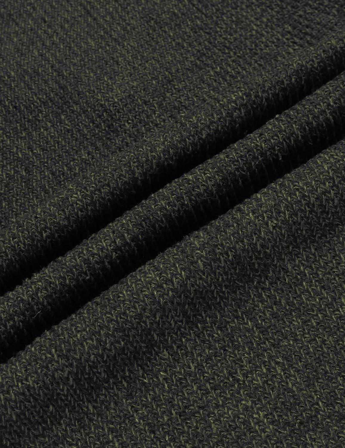 imageCOOFANDY Mens Knitted Turtleneck Pullover Shawl Collar Sweaters Slim Fit High Neck Hoodies with PocketsArmy Green