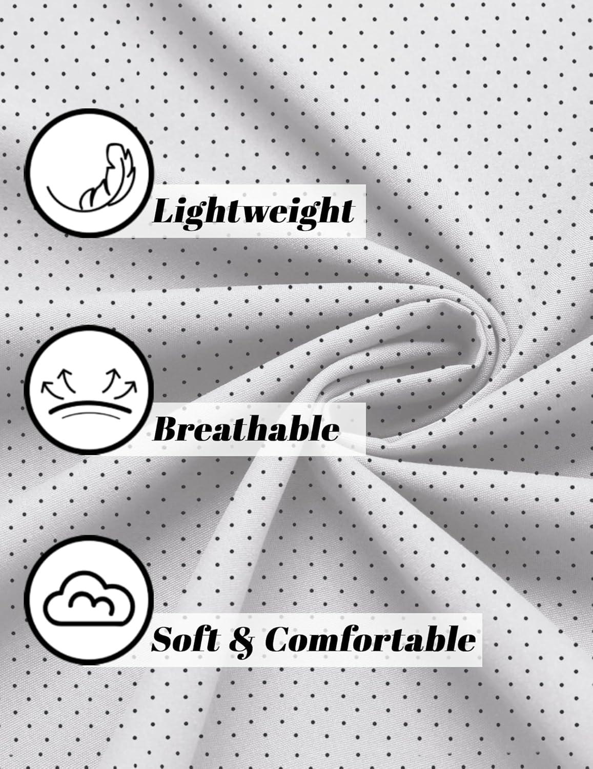 imageCOOFANDY Mens Long Sleeve Dress Shirt Casual Button Down Shirts Wrinkle Free Untucked ShirtPrintedwhite Dots