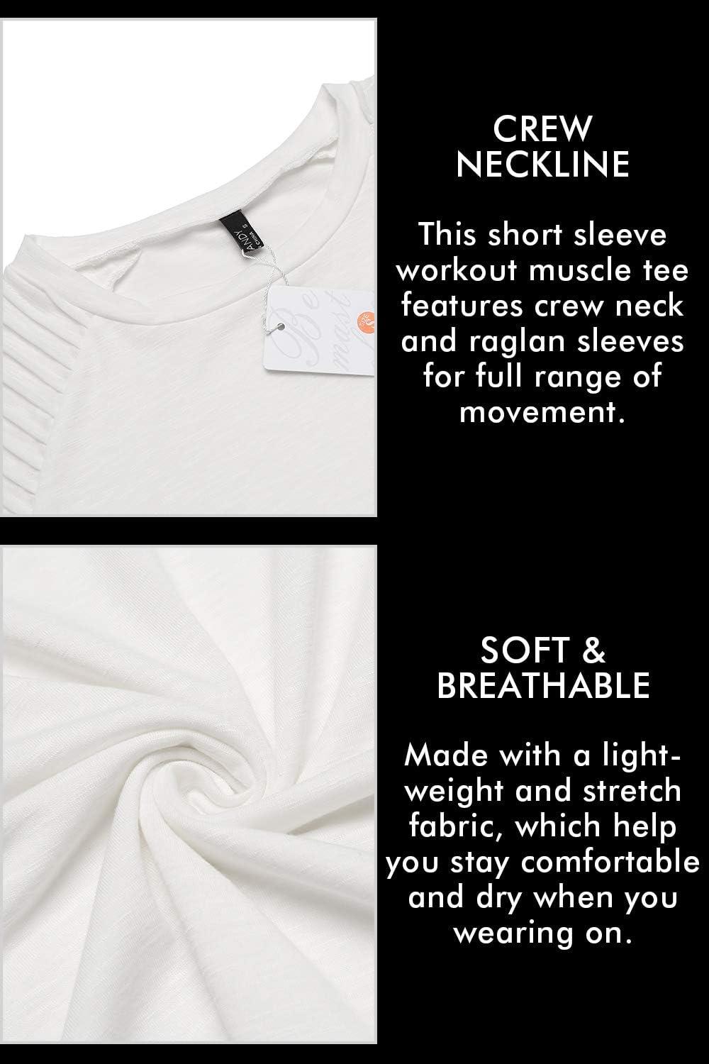 imageCOOFANDY Mens Muscle TShirt Pleated Raglan Sleeve Bodybuilding Gym Tee Short Sleeve Fashion Workout Shirts Hipster ShirtWhite