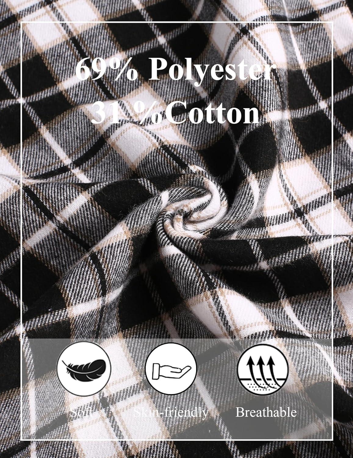 imageCOOFANDY Mens Plaid Casual Pants Soft Cotton Pajama Pants Drawstring Checkered Lounge Sweatpant with PocketsApricot Black White Plaid