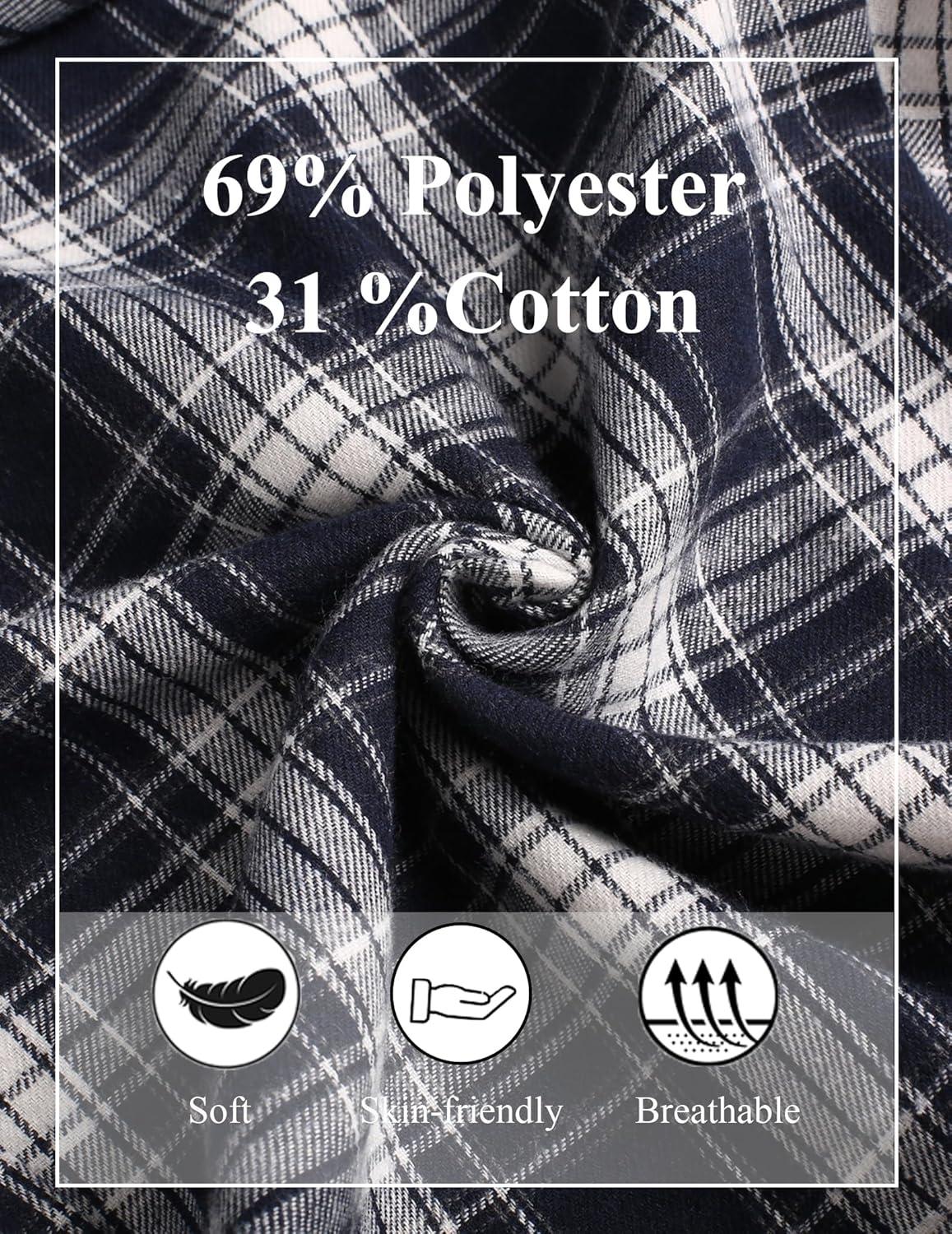 imageCOOFANDY Mens Plaid Casual Pants Soft Cotton Pajama Pants Drawstring Checkered Lounge Sweatpant with PocketsNavy White Plaid