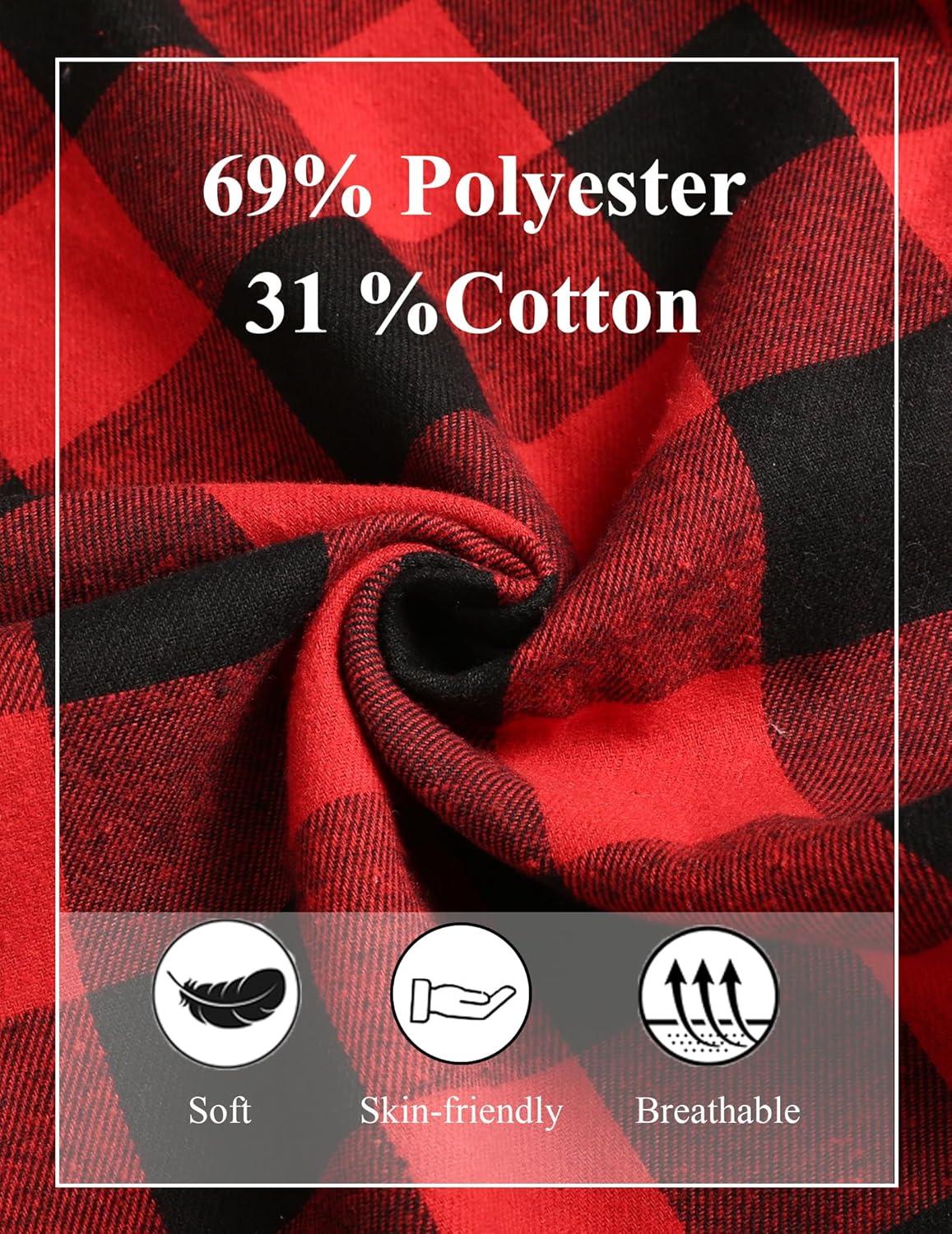 imageCOOFANDY Mens Plaid Casual Pants Soft Cotton Pajama Pants Drawstring Checkered Lounge Sweatpant with PocketsRed Black Plaid