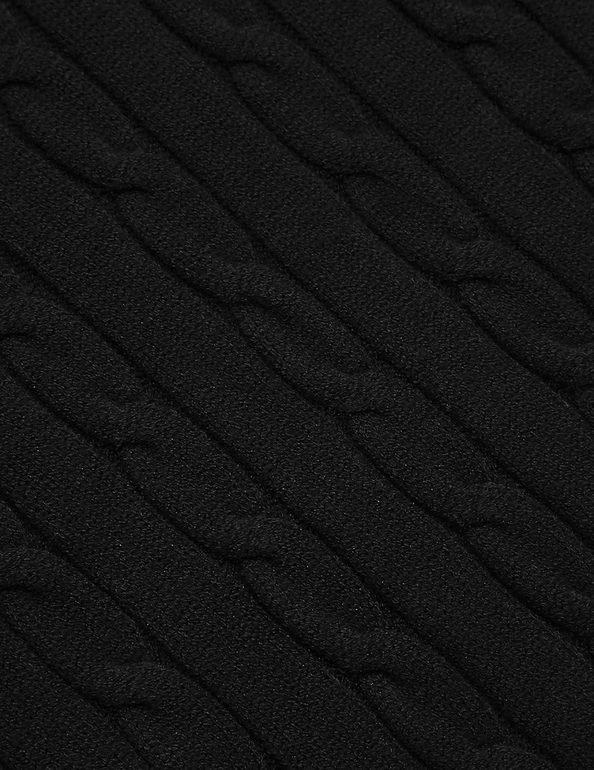 imageCOOFANDY Mens Quarter Zip Sweater Slim Fit Casual Knitted Turtleneck Pullover Mock Neck Polo SweaterBlack