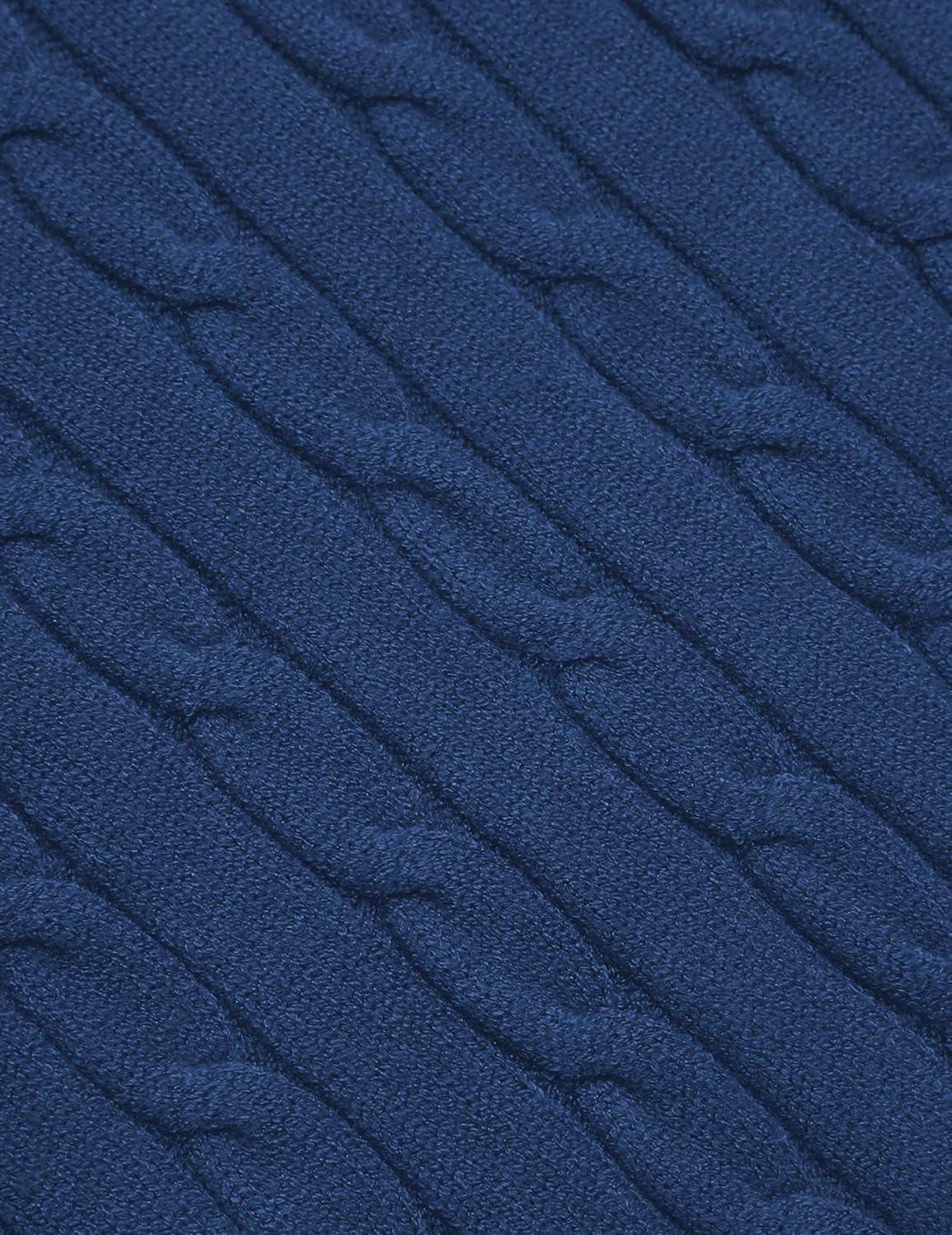 imageCOOFANDY Mens Quarter Zip Sweater Slim Fit Casual Knitted Turtleneck Pullover Mock Neck Polo SweaterBlue