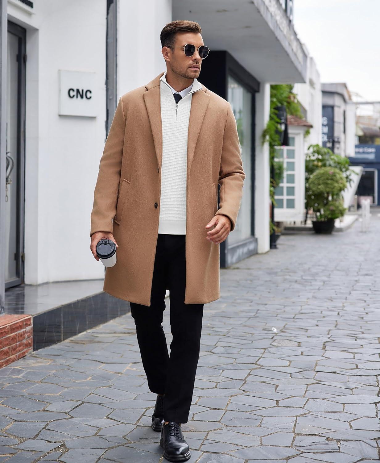 imageCOOFANDY Mens Quarter Zip Sweaters Slim Fit Lightweight Knitted Mock Neck Pullover Casual Polo SweatersWhite