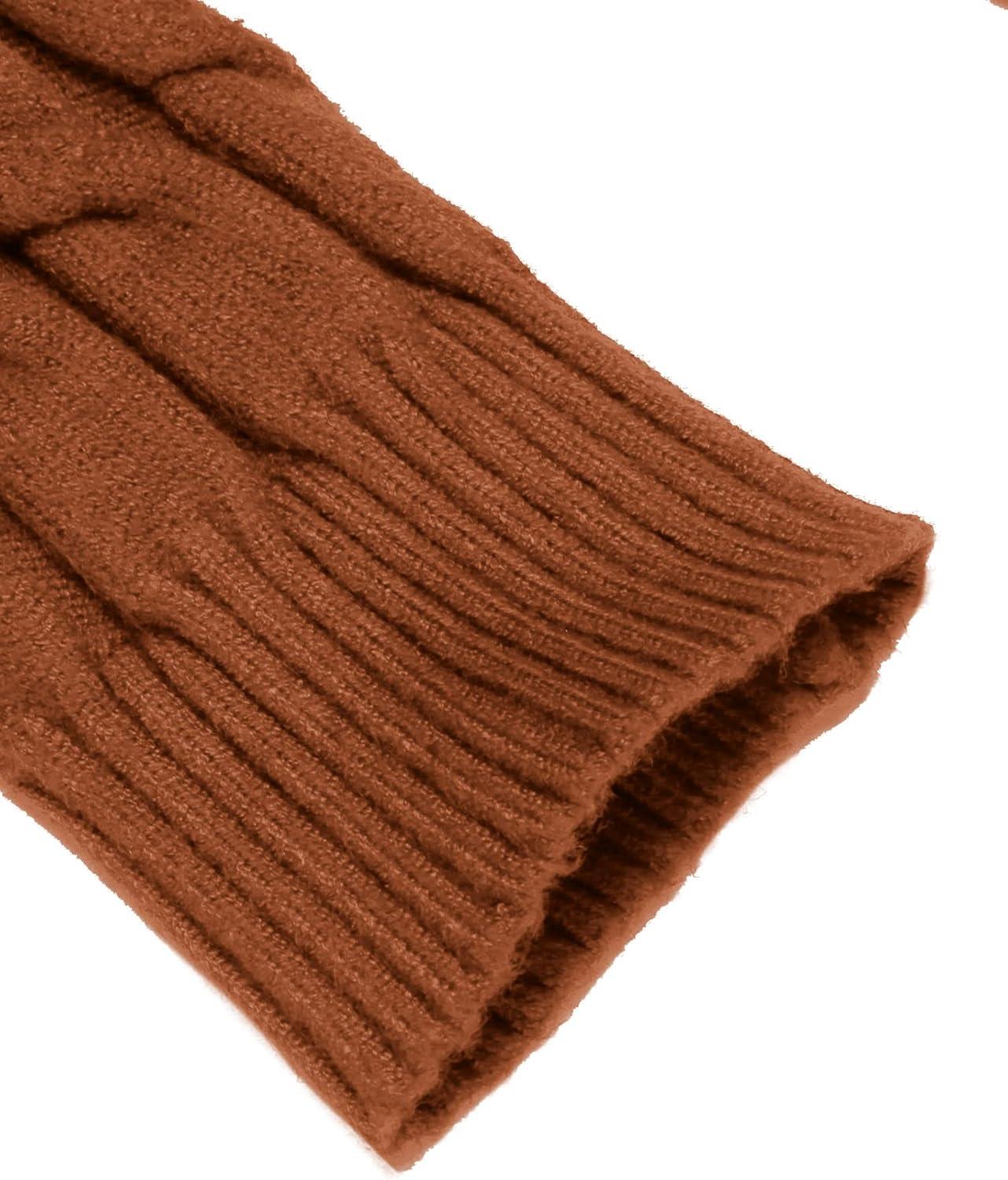 imageCOOFANDY Mens Ribbed Slim Fit Knitted Pullover Casual Turtleneck SweaterBrown