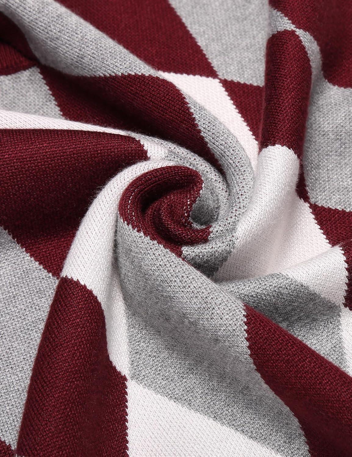 imageCOOFANDY Mens Sleeveless V Neck Pullover Sweater Slim Fit Casual Argyle Sweater VestWine Red