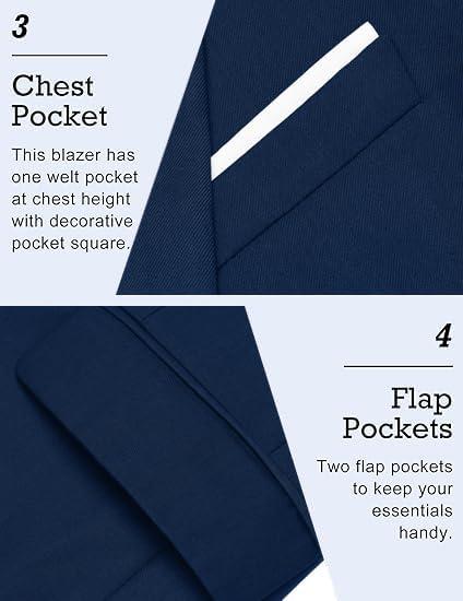 imageCOOFANDY Mens Slim Fit Casual Blazers Lightweight Sport Coats One Button Suit JacketsBlue