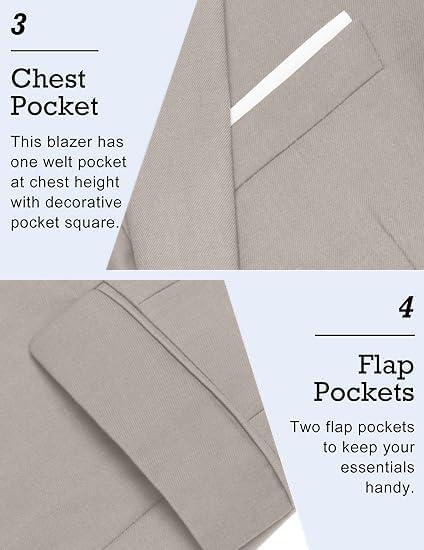 imageCOOFANDY Mens Slim Fit Casual Blazers Lightweight Sport Coats One Button Suit JacketsLight Grey