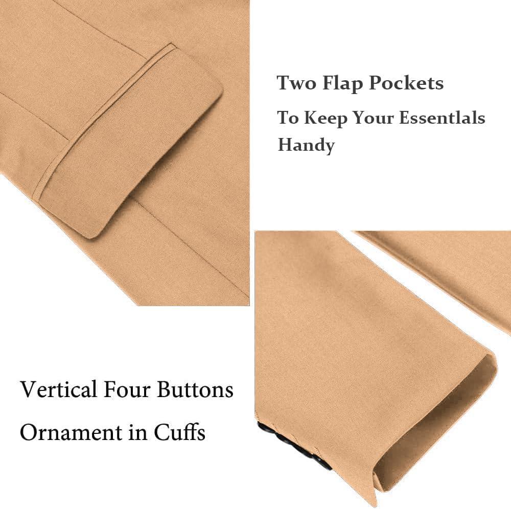 imageCOOFANDY Mens Slim Fit Casual Blazers Lightweight Sport Coats One Button Suit JacketsLight Khaki