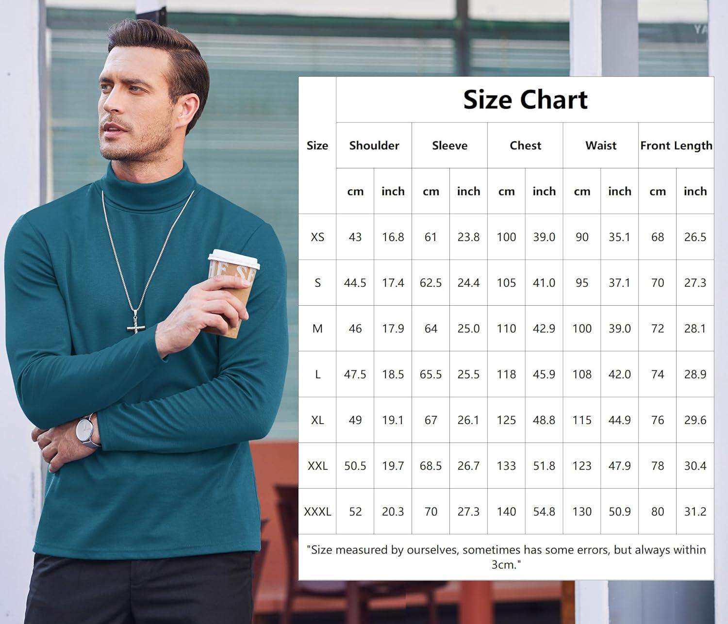 imageCOOFANDY Mens Slim Fit Turtleneck Sweater Casual Basic Knitted Long Sleeve Pullover SweaterDenim Blue