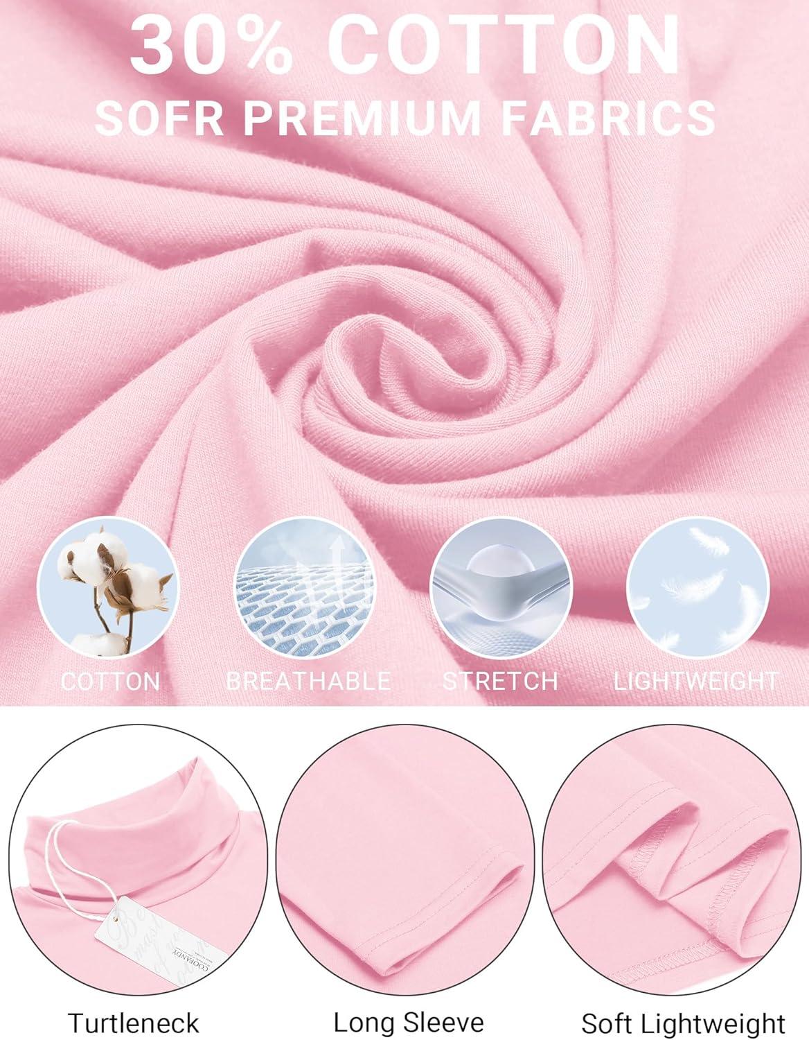 imageCOOFANDY Mens Slim Fit Turtleneck Sweater Casual Basic Knitted Long Sleeve Pullover SweaterLight Pink