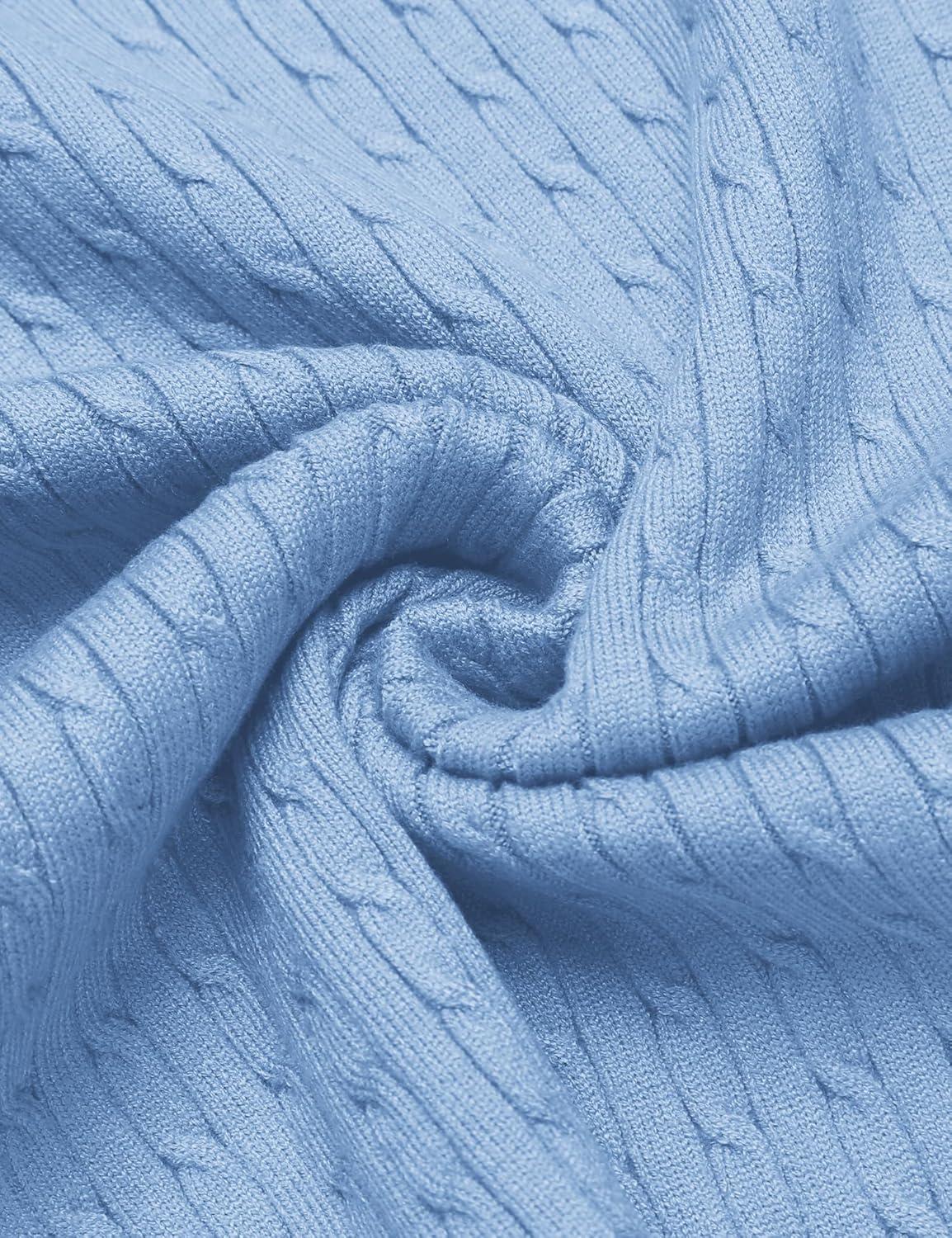 imageCOOFANDY Mens Slim Fit Turtleneck Sweater Casual Twist Patterned Pullover Knitted SweatersLight Blue