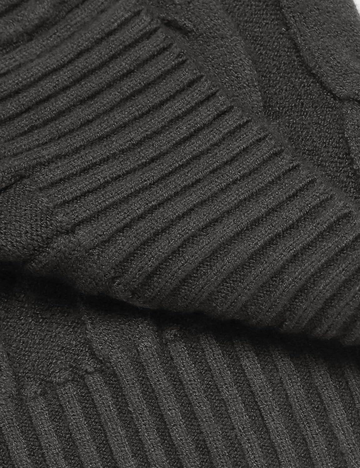 imageCOOFANDY Mens Slim Fit Turtleneck Sweater Casual Twisted Knitted Pullover SweatersCharcoal Grey