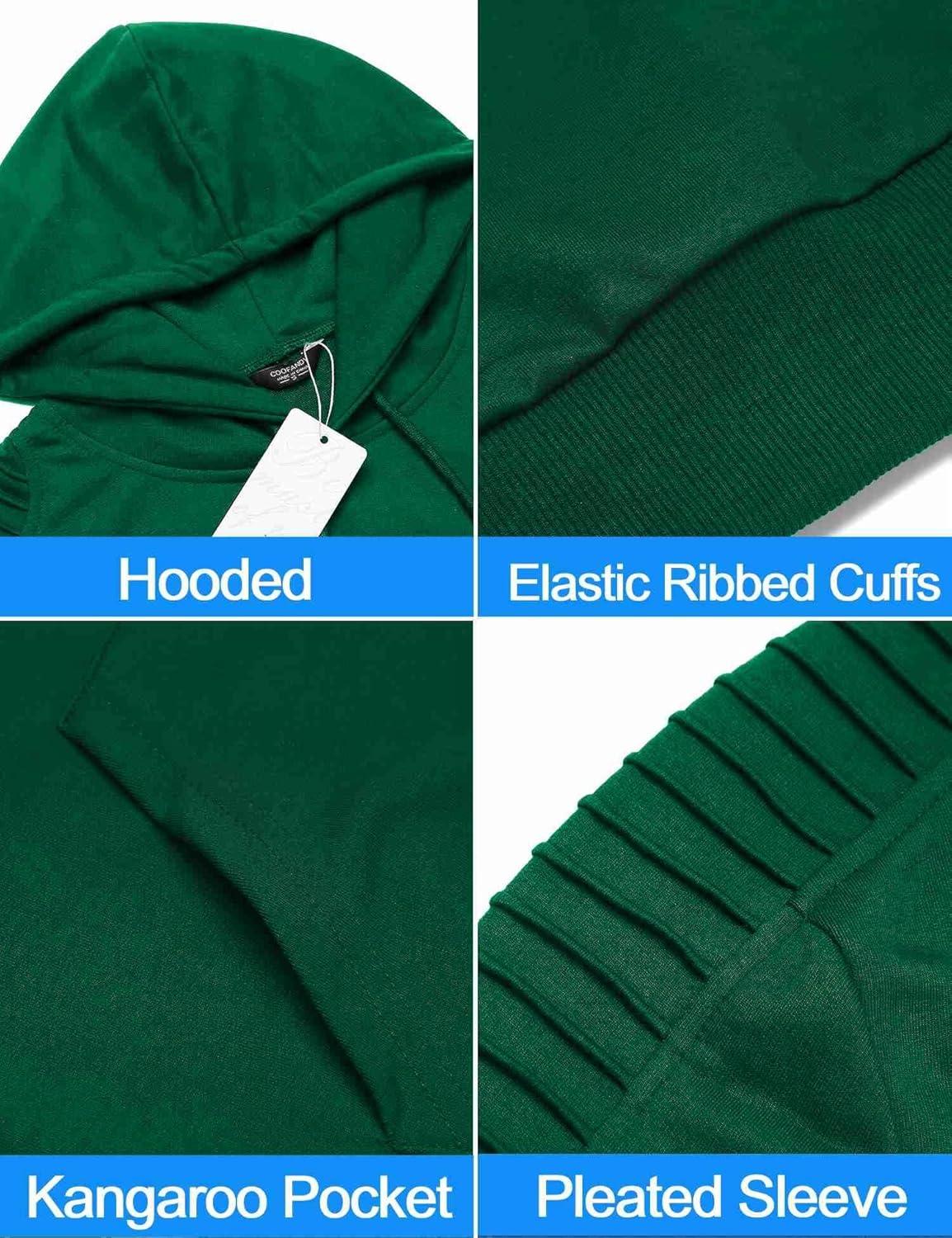 imageCOOFANDY Mens Tracksuit 2 Piece Hoodie Sweatsuit Sets Casual Jogging Athletic SuitsLake Green