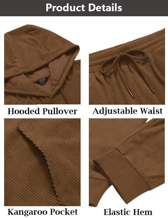 imageCOOFANDY Mens Tracksuit 2 Piece Set Hoodie Sweatsuits Athletic Jogging Suits Casual Sports OutfitsBrown