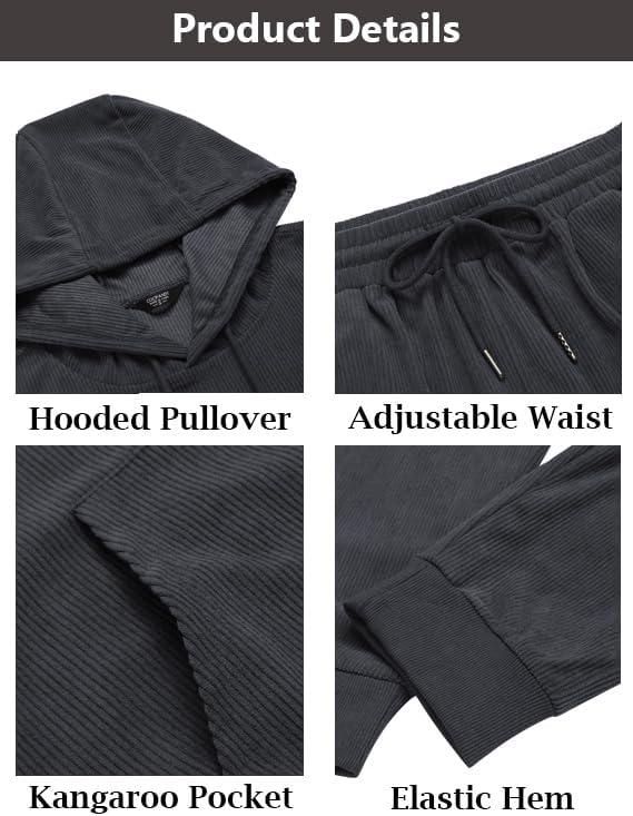 imageCOOFANDY Mens Tracksuit 2 Piece Set Hoodie Sweatsuits Athletic Jogging Suits Casual Sports OutfitsDark Grey