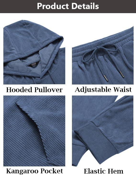 imageCOOFANDY Mens Tracksuit 2 Piece Set Hoodie Sweatsuits Athletic Jogging Suits Casual Sports OutfitsDenim Blue