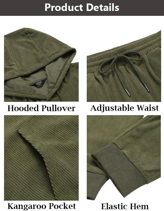 imageCOOFANDY Mens Tracksuit 2 Piece Set Hoodie Sweatsuits Athletic Jogging Suits Casual Sports OutfitsOlive Green