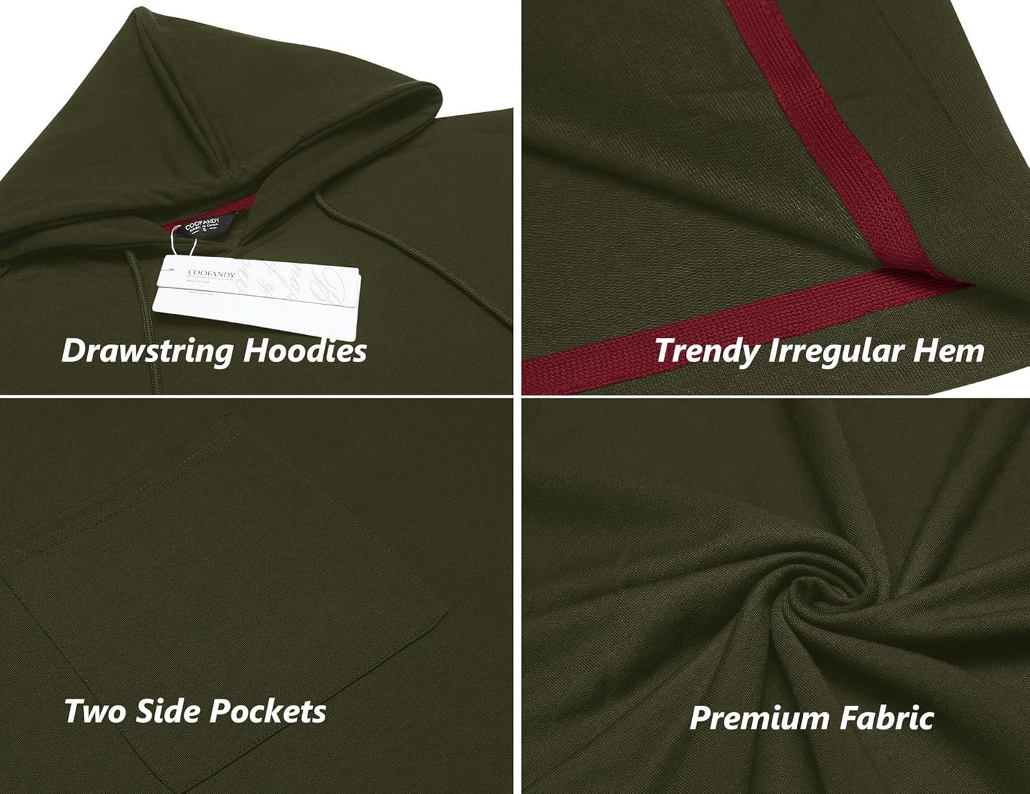 imageCOOFANDY Unisex Casual Hooded Poncho Cape Cloak Fashion Coat Hoodie Pullover with PocketArmy Green