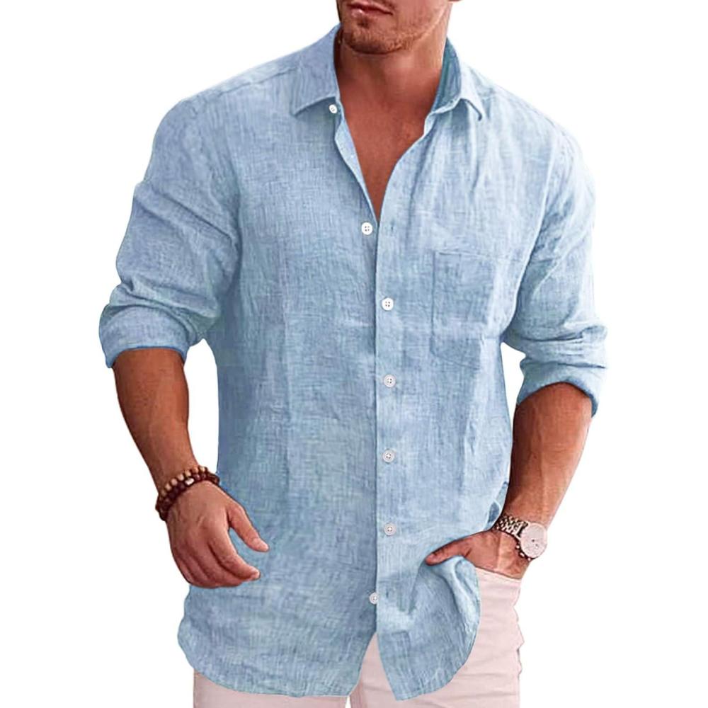 imageCOOFANDY Mens Button Down Shirts Short Sleeve Casual Summer Beach Shirts for Men Vacation Wedding Linen Shirt1 Sky Blue