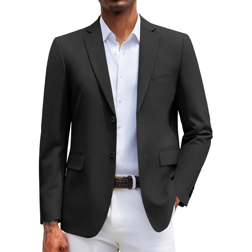 imageCOOFANDY Mens Casual Blazer Lightweight Suit Jacket Slim Fit Sport Coats for MenBlack