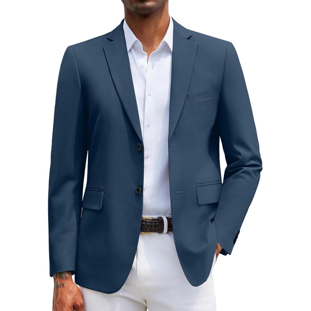 imageCOOFANDY Mens Casual Blazer Lightweight Suit Jacket Slim Fit Sport Coats for MenDark Blue