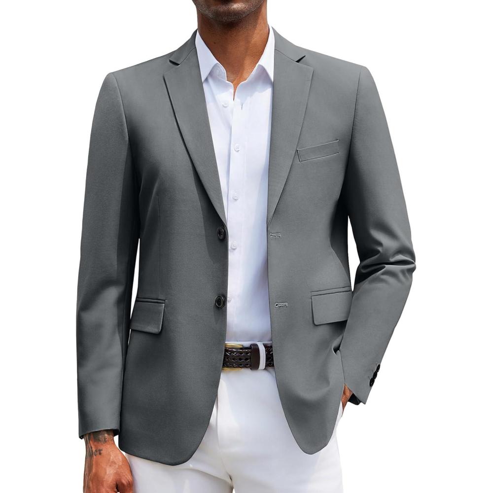 imageCOOFANDY Mens Casual Blazer Lightweight Suit Jacket Slim Fit Sport Coats for MenDark Grey