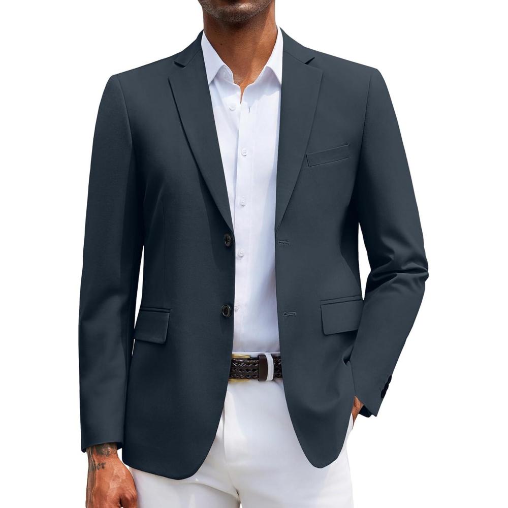 imageCOOFANDY Mens Casual Blazer Lightweight Suit Jacket Slim Fit Sport Coats for MenNavy Blue