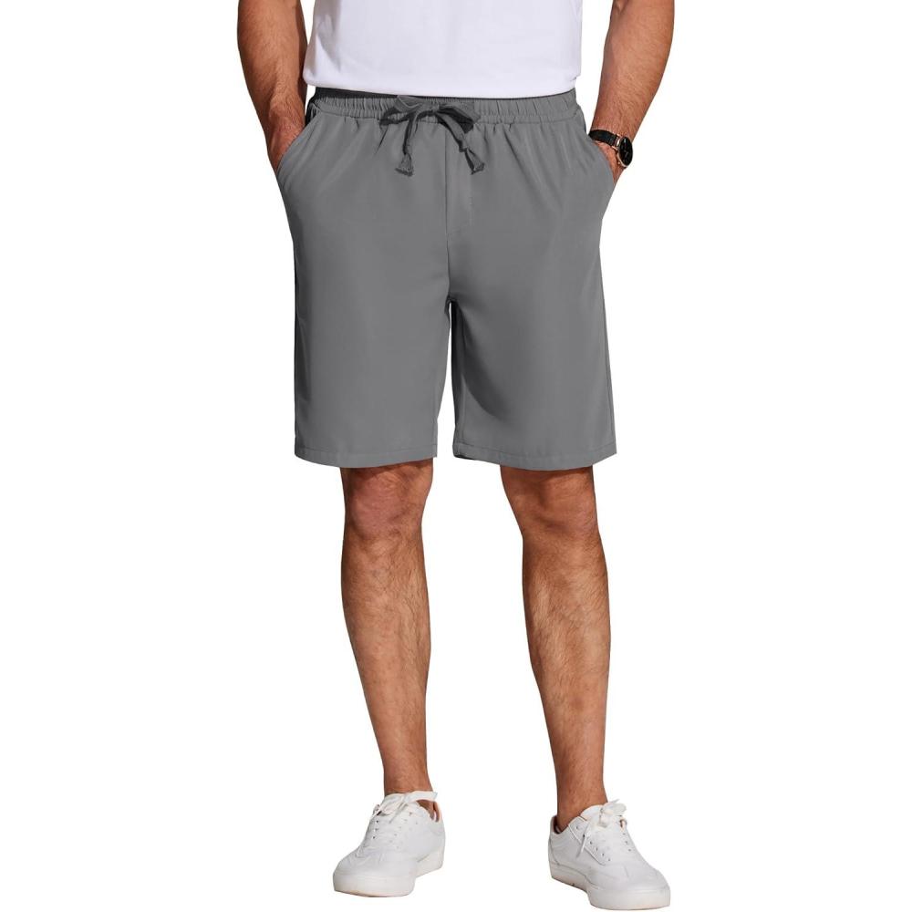 imageCOOFANDY Mens Casual Drawstring Shorts Lightweight Elastic Waist Walking Shorts with PocketsDark Grey