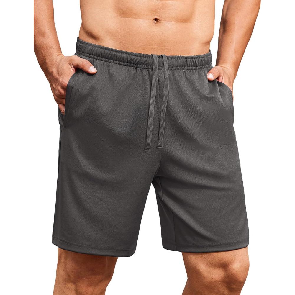 imageCOOFANDY Mens Gym Workout Shorts 7 Inch Stretch Athletic Shorts Lightweight Running Training Short Pants with PocketsDark Grey 1 Pack of 1