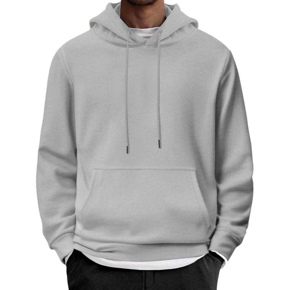 imageCOOFANDY Mens Hoodies Pullover Long Sleeve Casual Fashion Sweatshirts Drawstring Gym Hooded Shirt with Kanga PocketGrey