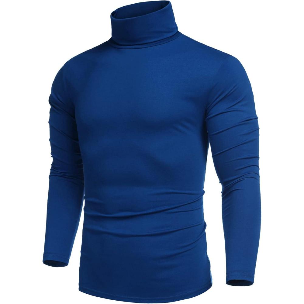 imageCOOFANDY Mens Slim Fit Mock Turtleneck Pullover Sweater Casual Basic Knitted Thermal Sweaters