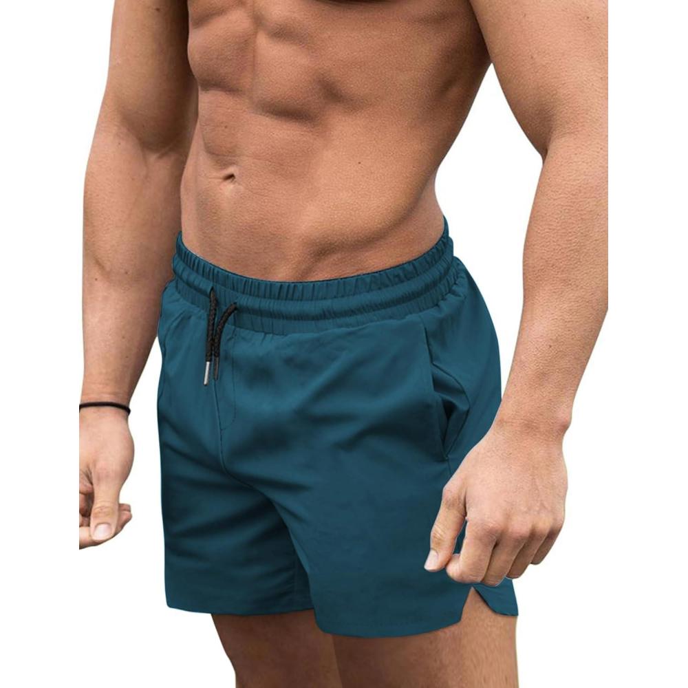 imageCOOFANDY Mens Swim Trunks Quick Dry Board Shorts Swimsuit Swimwear Bathing SuitB Peacock Blue