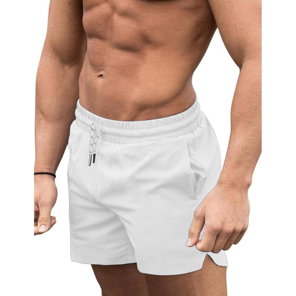 imageCOOFANDY Mens Swim Trunks Quick Dry Board Shorts Swimsuit Swimwear Bathing SuitC White