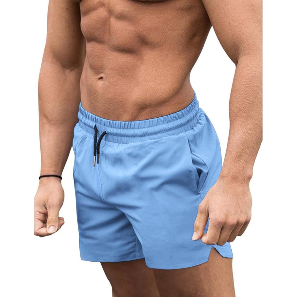 imageCOOFANDY Mens Swim Trunks Quick Dry Board Shorts Swimsuit Swimwear Bathing SuitL Sky Blue