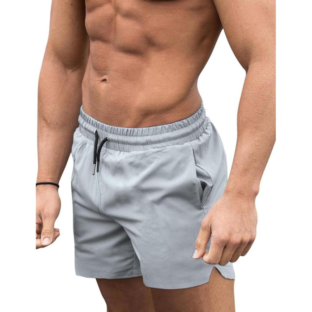 imageCOOFANDY Mens Swim Trunks Quick Dry Board Shorts Swimsuit Swimwear Bathing SuitLight Grey